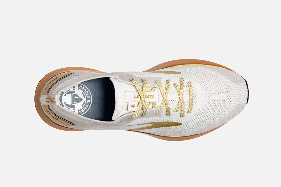 Brooks Running Shoes - Levitate 4 Road Womens - White/Gold - YRS-549067